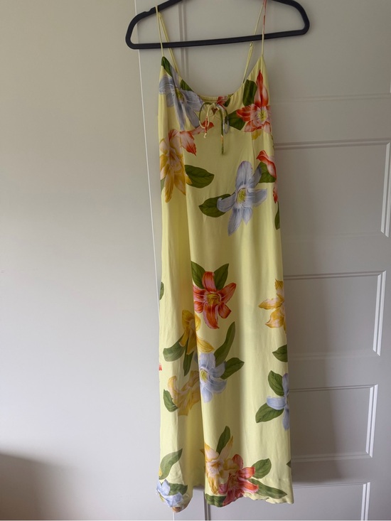Maeve Dresses & Skirts - Maeve Yellow Floral Slip Dress with Tie Neck size Medium